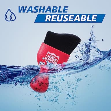 RIDE KINGS Car Detailing Brush,Auto Soft Hair Duster Interior with Curved Dirt Dust Collectors,Automotive Care，Gifts for Men Women(Red)-1pack - Image 4