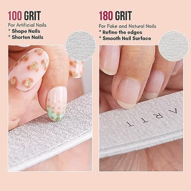 Makartt Nail File: 100/180 Grit Emery Boards for Nails, 10 Pcs Zebra Doubled Sides Coarse Fingernail Filer for Acrylic and Extension Gel Removal Manicure Kit Salon Home Use - Image 2