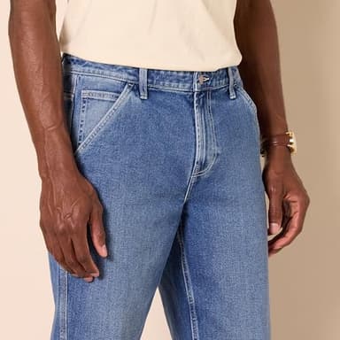 Amazon Essentials Men's Low Stretch Relaxed-Fit Workwear Carpenter Jean, Medium Wash, 31W x 34L - Image 3