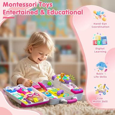Ryotagift Baby Montessori Busy Board for 1-2 Year Old Boy Girl Gift,Musical Toddler Toys for 1+ Year Old,Early Educational Montessori Toy for Toddlers 1-3,Birthday Gifts for 1+Year Old Girl - Image 2
