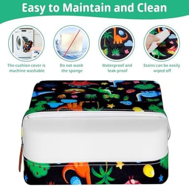 Toddler Booster Seat for Kitchen Chair, Non-Slip Kids Dining Table Booster Seat with Adjustable Safer Straps, Portable Baby Eating Travel Camping Increasing Cushion - Image 6