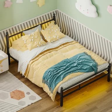 Fixwal Full Size Bed Frame with Charging Station, Metal Bed Frame with Port and Outlet - Image 7