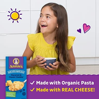 Annie's Macaroni and Classic Cheddar with Organic Pasta, Made with Real Cheese, Dinner Side or Snack, 6 oz (Pack of 12) - Image 4