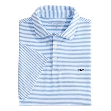 vineyard vines Men's Bradley Stripe Sankaty Performance Polo, Ocean Breeze Tejeda, Large - Image 2