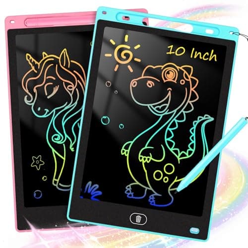 KTEBO® 2 Pack 10 Inch LCD Writing Tablet for Kids, Electronic Drawing Pad and Doodle Board for Ages 3-8, Birthday and Christmas Gifts for Boys and Girls,Stocking Stuffers Drawing Board (Pink & Blue) - Image 1
