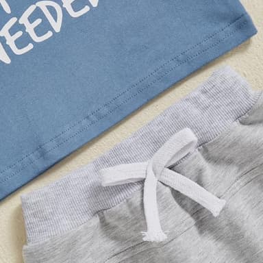 Toddler Baby Boy Summer Outfit Short Sleeve T Shirt Top Casual Shorts Set Infant Newborn Clothes 6 12 18 24 Month 2T (Blue Handsome, 18-24 Months) - Image 6