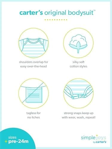 Simple Joys by Carter's Unisex Babies' Short-Sleeve Bodysuit, Pack of 6, Grey/Yellow, Newborn - Image 9