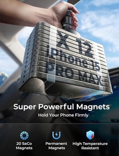 LISEN for iPhone 17 Pro Max Air Magsafe Car Mount Charger, Fast Charging 15W Air Vent Magnetic Wireless Car Charger, Vent Phone Mount for Car Wireless Charger Fits iPhone 16 15 14 13 12, Black - Image 3