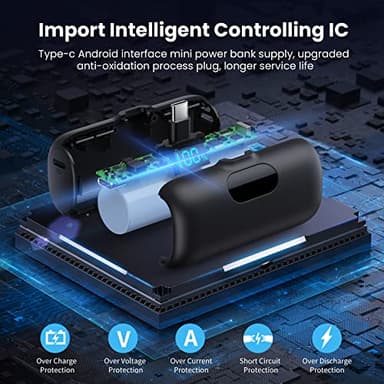 Mini Portable Charger 5000mAh Power Bank,15W PD USB C Cell Phone Portable Power, LCD Display Battery Pack Compatible With iPhone 15/15 Plus/15 Pro/15 Pro Max/Android/Samsung/Moto/LG (Type-C Only) - Image 5