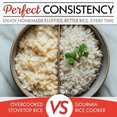 Gourmia Rice Cooker – 5 Qt Capacity, 20 Cup Cooked, 10 Cup Uncooked, Digital Controls, 6 Cooking Presets, Grain Cooker & Steamer, Nonstick Pot, Steam Tray, Delay Timer, Keep Warm, Stainless Steel - Image 7