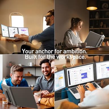 KEFEYA 15.6" Laptop Screen Extender, Includes Power Bank, FHD 1080P IPS Triple Laptop Monitor Extender for 13-17" Laptops, Plug & Play with HDMI/USB-A/TYPE-C/Hub, Compatible with Windows, Mac, Android - Image 7