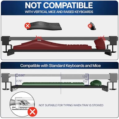 VIVO Large Keyboard Tray Under Desk Pull Out with Extra Sturdy C Clamp Mount System, 27 (33 Including Clamps) x 11 Inch Slide-Out Platform Computer Drawer for Typing, Black, MOUNT-KB05E - Image 4