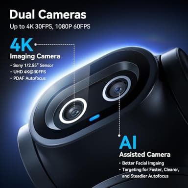 EMEET PIXY Dual-Camera AI-Powered PTZ Camera 4K, AI Tracking, PDAF&AI Autofocus 0.2s, 1/2.55'' Sony Sensor, 3 Mics, Presets, Gesture Control, 4K Webcam for Streaming and OBS/Twitch/Switch 2 Compatible - Image 2