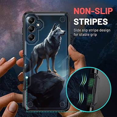 EFGWSDER for Galaxy A14 5G Case,[Dual Layer][10 FT Military Grade Drop Protection] [Non-Slip] Heavy Duty Shockproof Case for Samsung Galaxy A14 5G 6.6" 2023,Wolf Moon Night - Image 6