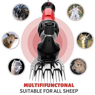 Dragro 2025 Upgraded Sheep Shears 500W, Professional Electric Sheep Clippers, Farm Livestock Grooming Kit, 6 Speed Heavy Duty Electric Shears for Sheep Alpacas Goats Thick Coat Animals - Image 6