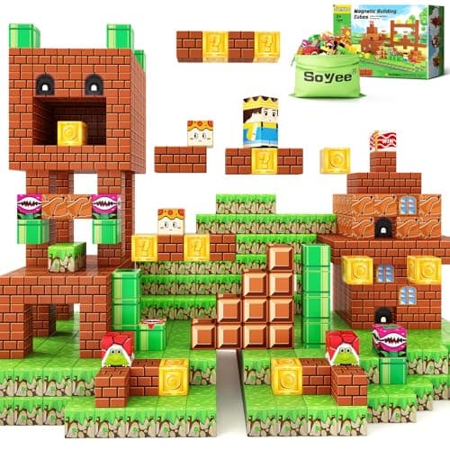 Magnetic Blocks Building Toys - Build Mine Magnet World Set Toddler Kids Sensory Toys for Boys & Girls Ages 3-5 5-7 8-12, 1'' Magnetic Cubes Game Classroom Must Haves Decor School Supplies - Image 1