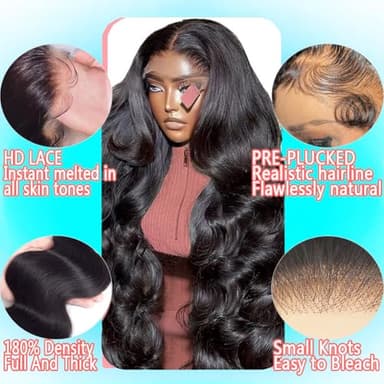 KUKAO 30 Inch Body Wave Lace Front Wigs Human Hair 13x6 HD Lace Front Wigs Human Hair Glueless Wig Pre Plucked with Baby Wigs for Women 180 Density Body Wave Wig - Image 3