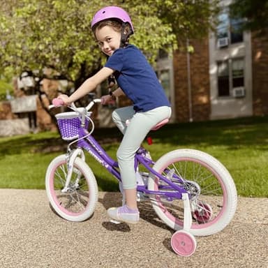 JOYSTAR 12 Inch Girls Bike Toddler Bike for 2 3 4 Years Old Girl 12" Kids Bikes for Ages 2-4 yr with Training Wheels and Basket Children's Bicycle in Purple - Image 4