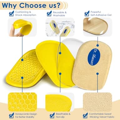 Dr. Shoesert Adjustable Orthopedic Heel Lift, 3-Layer Height Increase Insoles for Heel Pain and Leg Length Discrepancy, Heel Wedge Inserts for Achilles Tendonitis (Beige, Large) - Image 4