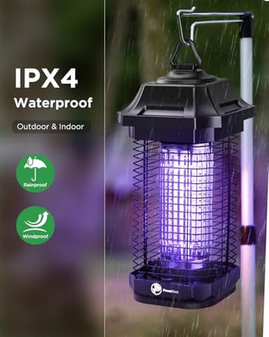 PowerBear LED Bug Zapper Outdoor Indoor, 10 Years Lifespan Lamp Sustainable with 6.5ft Power Cord, High-Voltage Mosquito Zapper - Image 6