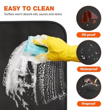 48 x 36 Inch Under Grill Mat for Outdoor Grill, Double-Sided Fireproof Deck and Patio Protector, BBQ and Fire Pit Mat, Outdoor Grill Accessory, Oil-Proof Waterproof - Image 5