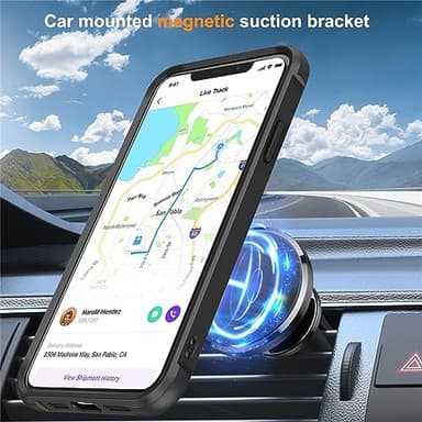 SKYLMW Compatible with iPhone 11 Case with Invisible Magnetic O-Ring Stand Military-Grade Translucent Case for iPhone 11 6.1" [Compatible with Mag-Safe][Great Grip Feeling], Black - Image 4