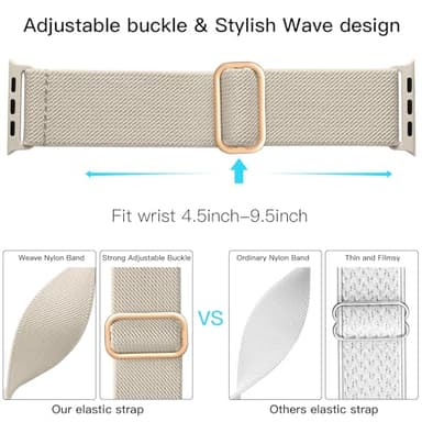 Lerobo Compatible with Apple Watch Band Series 11 10 46mm SE 44mm Ultra 3 2 1 49mm 42/45mm for Men Women Stretchy Nylon Solo Loop Elastic Sport Strap for iWatch Band Series 9 8 7 6 5 4 3 2 1 SE3 SE2 - Image 3