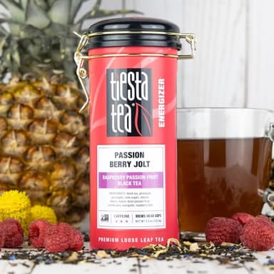 Tiesta Tea - Passion Berry Jolt, Loose Leaf, Raspberry Passion Fruit Black Tea, Premium Caffeinated Blend, Make Hot or Iced & Brews Up to 50 Cups, 4oz Refillable Tin - Image 2