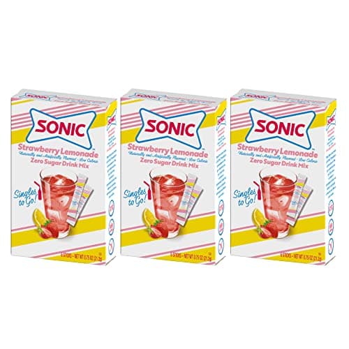 Sonic SINGLES TO GO! Sonic Singles to Go Powdered Drink Mix, Strawberry Lemonade, 6 Sticks per Box, (Pack of 3) - Image 1