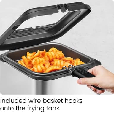Chefman Fry Guy, The Most Compact & Convenient To Deep Fry Comfort Food, Restaurant-Style Basket With A 1.6-Quart Capacity, Easy-View Window & Adjustable Temp Control, Stainless - 1.5 Liter - Image 7