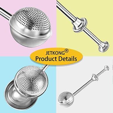 JETKONG Powdered Sugar Shaker Duster Flour Dispenser Shaker with 18/8 Stainless Steel Spring-operated Handle for Sugar Flour and Spices - Image 6