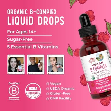 MaryRuth Organics Vitamin B Complex | B Vitamins Complex | Biotin | Vitamin B12 | Niacin | Folate | Metabolic Support Supplement | Vegan | USDA Organic | Non-GMO | Gluten Free | 2 Month Supply - Image 8