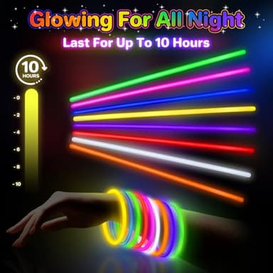 SpringFlower 100 PCS Glow Sticks Bulk Party Favors, 8" Glow in the Dark Party Supplies, Light Sticks for Party Favors Glow Necklaces and Bracelets for Kids or Adults - Image 7