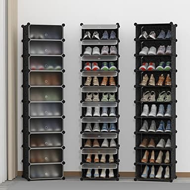 HOMIDEC Shoe Storage, 10-Tier Shoe Rack Organizer for Closet 20 Pair Narrow Shoes Shelf Cabinet for Entryway, Bedroom and Hallway - Image 8