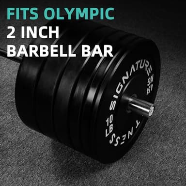 Fitvids Olympic 2" Bumper Plates Set Including 370LB Complete Weight Set (10Lb to 55LB) & 7FT Olympic Barbell Bar(415 Pounds Total), Multiple Packages - Image 4