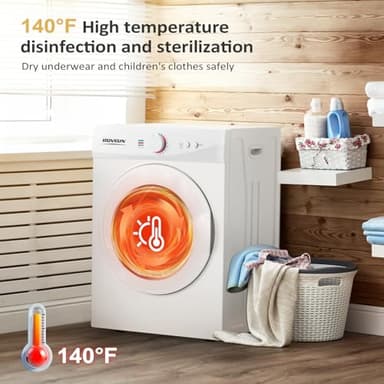 ROVSUN 1.8CuFt Portable Clothes Dryer and 17.8LBS Full-Automatic Washing Machine Set, Compact Laundry Washer and Dryer Combo Set with Stainless Steel Inner Tub, for Apartment, Dorms, Home - Image 6