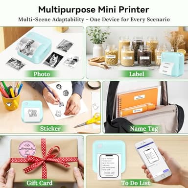 Miouca Label Maker Machine with Tape - 14 Sizes Mini Sticker Printer Bluetooth Label Printer for Home Office Organization, Portable Thermal Sticker Maker Print Pod with Multiple Templates for Phone - Image 5