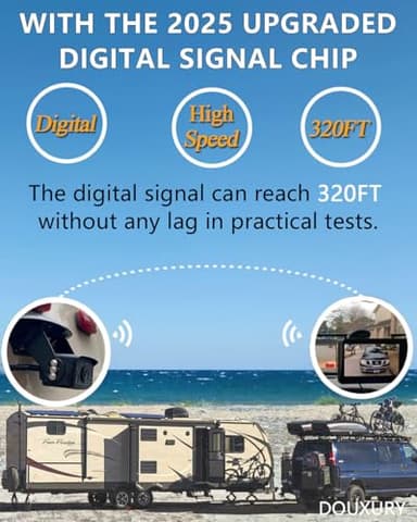 FHD 1080P 2 Digital RV Wireless Backup Camera System for RV Trailer Truck Bus Motorhomes 5th Wheels 4CH 7'' Monitor Highway Monitoring System IP69K Waterproof Super Night Vision Strong Signal - Image 4