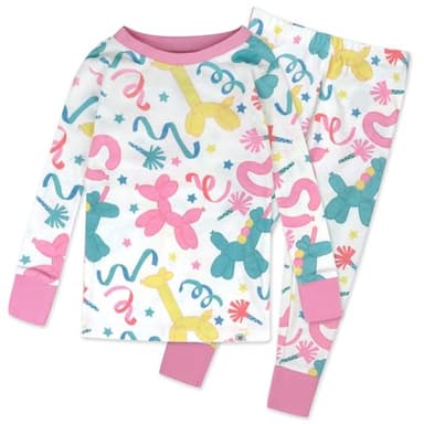 HonestBaby 2-pack Sleep and Play Footed Pajamas One-piece Sleeper Jumpsuit Zip-front Pjs Organic Cotton for Baby Girls, Unisex, Birthday Bash Pinks, 24 Months - Image 1