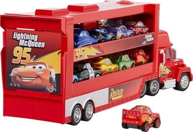 Mattel Disney Pixar Cars Mini Mack Racers Hauler & 1 Toy Car, Transporter Truck Holds 18 Minis, Collectible Set - Image 7