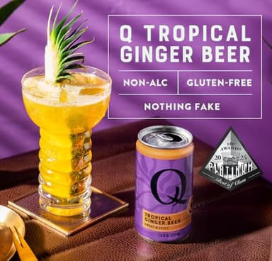 Q Mixers Tropical Ginger Beer, Premium Cocktail Mixer Made with Real Ingredients, 7.5 Fl oz (Pack of 24) - Image 4
