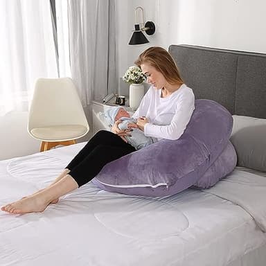 Chilling Home Pregnancy Pillows, C Shaped Full Body Pillow Maternity Pillow for Women 55 inch, Pregnancy Pillows for Sleeping Pregnant Must Have with Removable Cover - Image 5