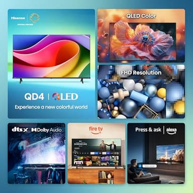Hisense 40-Inch Class QD4 Series QLED FHD Smart Fire TV (40QD4QF, 2025 Model) - Quantum Dot Color, DTS Virtual: X, Alexa Built in, Slim Bezel Design - Image 4