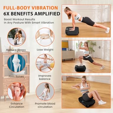 Vibration Plate Exercise Machine, 2025 Upgraded Fitness Vibrating Lymphatic Drainage Full Body Workout Shaker for Weight Loss, Featuring a 330 Lbs Capacity Vibrate Fitness Platform with 8 Modes - Image 2