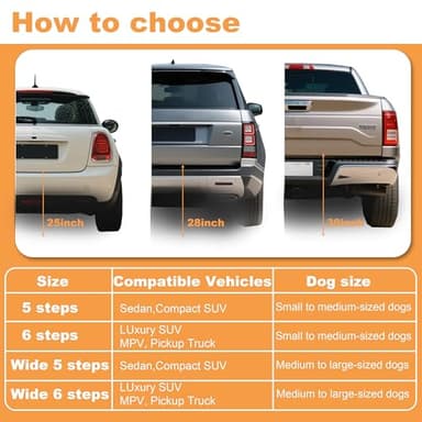 Dog Ramp for Car Truck and SUV Dog Stairs for Large Dogs Folding Pet Stairs with Non-Slip Rug Surface Supports Up to 250 lbs (5 Steps) - Image 4