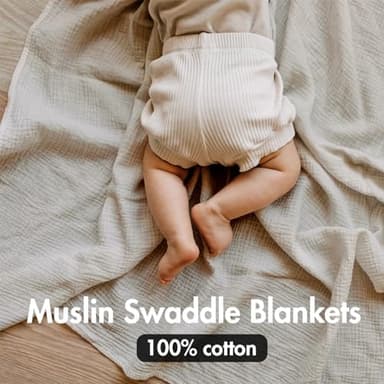 Muslin Swaddle Blankets for Newborn, 3 Pack Breathable Soft Receiving Blanket, Large 38 x 40 inches Swaddle Wrap Burping Clothes, Essentials Infant Shower Items, Toddler Gift (Bright Colors - Image 4
