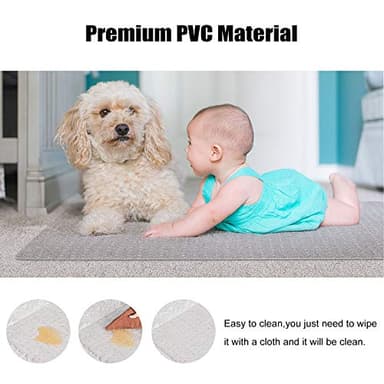 Kuyal Desk Chair Mat for Carpet, 36'' x 48'' Rectangle Transparent Mats for Chairs Good for Desks, Office and Home, Easy Glide, Protects Floors for Low and No Pile Carpeted Floors - Image 3