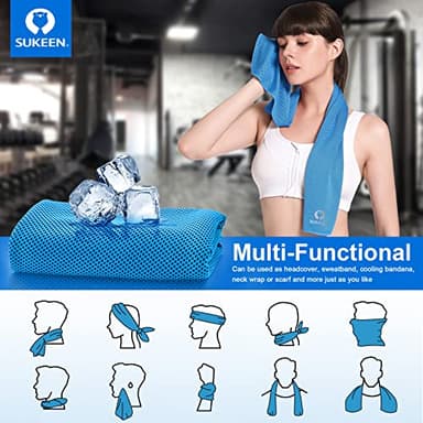 Sukeen 4 Pack Cooling Towel (40"x12"), Soft Breathable Chilly Microfiber Towel for Yoga, Sport, Running, Gym, Workout & More Activities - Image 7