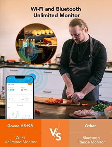 Govee Wireless Meat Thermometer with 4 Probe, Smart WiFi Meat Thermometer with Unlimited Range App Notification Alert, Digital Rechargeable Bluetooth Food Thermometer for Smoker BBQ Grill Oven Kitchen - Image 5