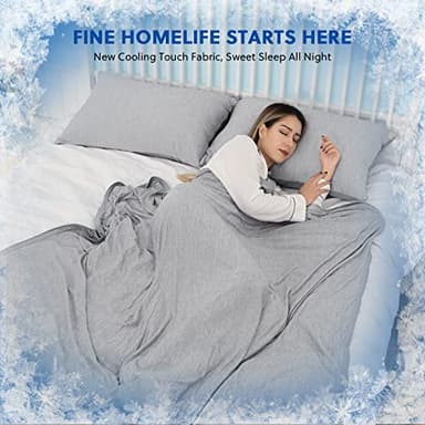 HOMFINE Cooling Blankets for Hot Sleepers - Summer Blanket Thin Lightweight Breathable Soft Double Side Enhanced Cooling for Bed Couch Sofa, Keep Cool for Night Sweats (Grey, 60 x 80 inches) - Image 6